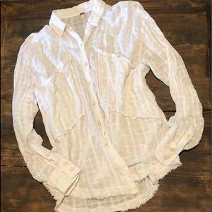 Free People Button Down Long Sleeve Top